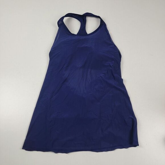 Lululemon Athletica Tank Top Built In Bra Athletic Sports Shirt Size 6 Navy Blue - Picture 1 of 3